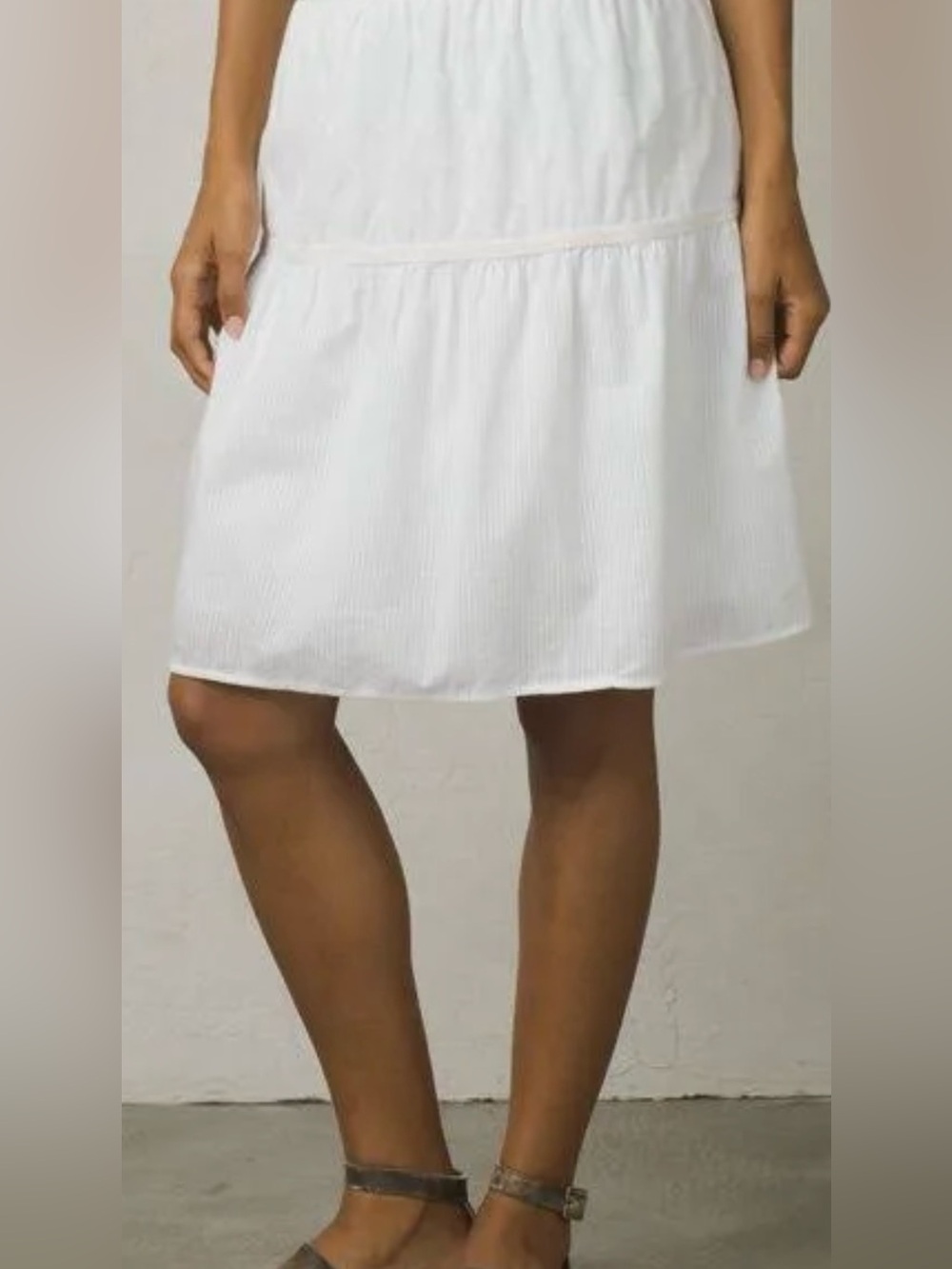 Prana Taja Organic Cotton A-Line Midi Skirt, Size XS, White Color, Beach ready! - Picture 3 of 16